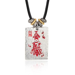 玄坛昭武-999足银吊坠男士纯银饰品武财神赵公明招财手工送人礼物