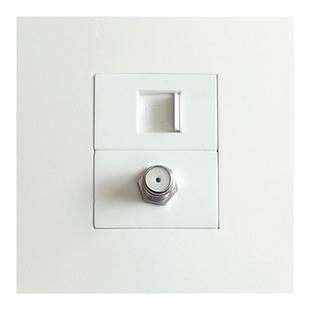 86型电脑电视插座网络加有线数字高清宽频网线带闭路英制F头面板