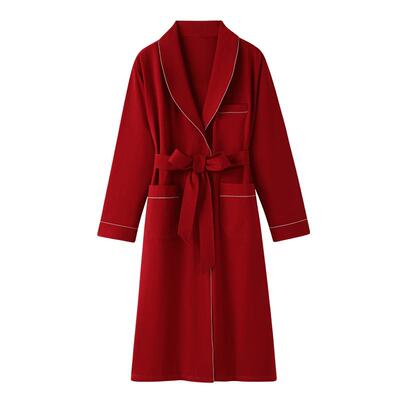 睡袍女士春秋款纯棉长袖浴袍睡衣