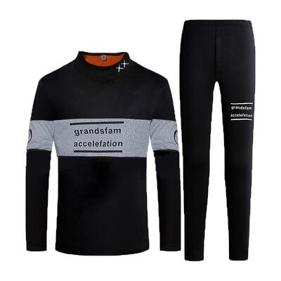 新款冬季加绒加厚套装保暖内衣男