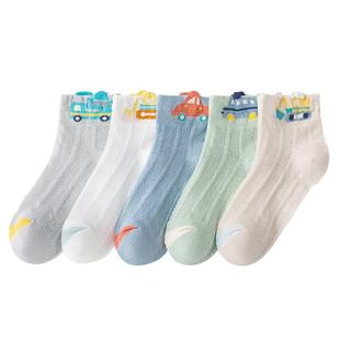 儿童袜子男童夏季薄款纯棉童袜男孩宝宝春夏棉袜男孩超薄网眼丝袜