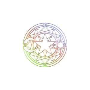 百变小樱库洛魔法阵个性镭射车贴纸卡通可爱车身挡风玻璃划痕拉花