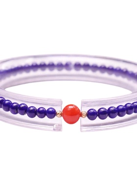 悦青欢新中式青金石18K金珠手串