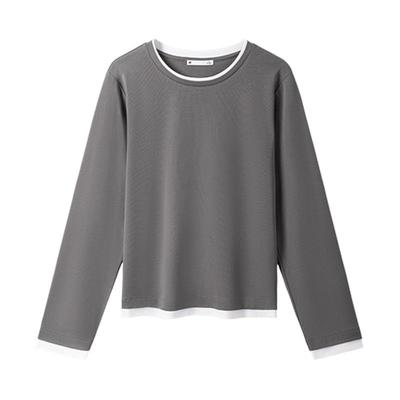 网易严选假两件T恤撞色长袖