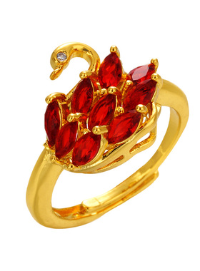 越南沙金久不褪色戒子女仿黄金