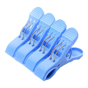 汇丰信佳 塑料被服夹子强力防风夹晾晒衣夹棉被大号夹子4只包