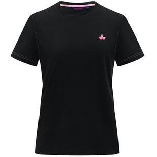 Navigare意大利小帆船黑色圆领短袖t恤女夏季短款体恤休闲Polo衫