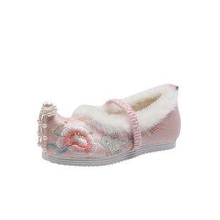 汉服绣花鞋女童汉鞋2025年新款儿童马面裙古风舞蹈学春秋国风童鞋