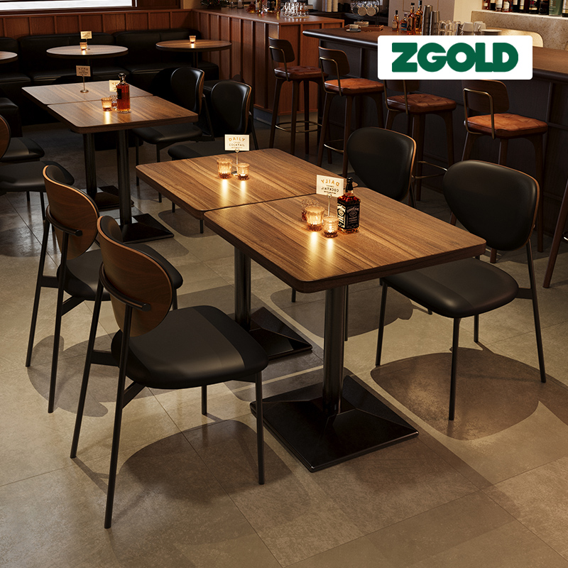 餐酒吧桌椅组合餐饮西餐厅饭店清吧复古酒馆桌商用咖啡厅店桌椅子