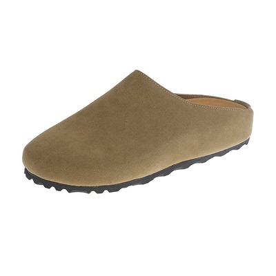 复古磨砂面懒人一脚蹬勃肯拖鞋