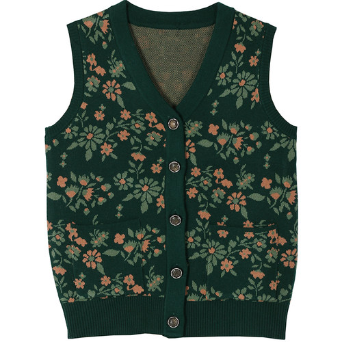 老年人冬装马甲女妈妈毛衣开衫羊毛背心奶奶装马夹坎肩针织衫衣服