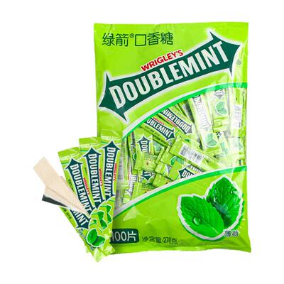 绿箭口香糖100片清凉清新口气接吻糖果小零食亲嘴糖大礼包