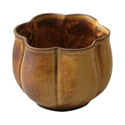 象有秘密复古花朵粗陶拿铁咖啡杯