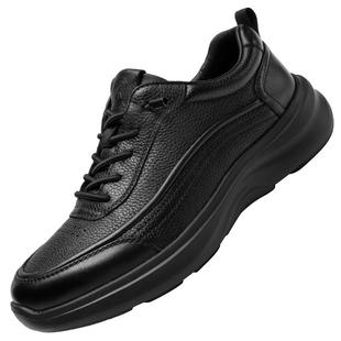 强人3515男鞋休闲皮鞋2025秋季新款商务通勤鞋羊皮厚底潮流年轻款