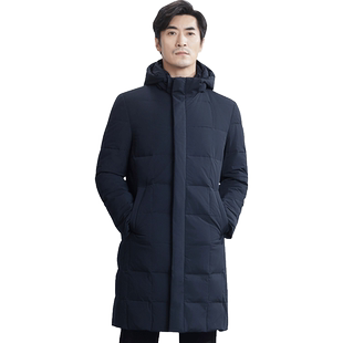 红都新款男士羽绒服男商务休闲冬季中年男装中长款羽绒外套