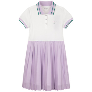 暇步士童装女童polo裙夏新品大童宝宝学院风裙子儿童透气连衣裙
