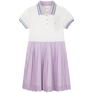 暇步士童装女童polo裙夏新品大童宝宝学院风裙子儿童透气连衣裙