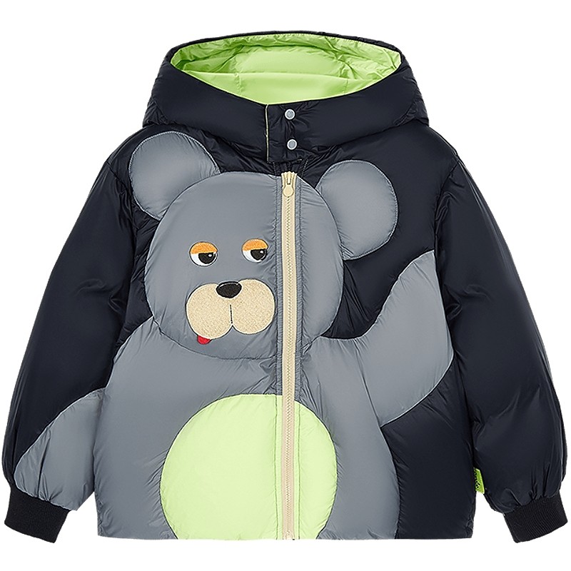 [限时清仓95白鸭绒]woobaby儿童羽绒服男女童冬装加厚外套上衣