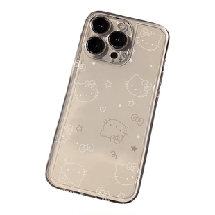 ins风Hello Kitty苹果iPhone手机壳透明小清新可爱卡通保护套适用17promax/16/15/14plus/13/12mini/11/xr/xs