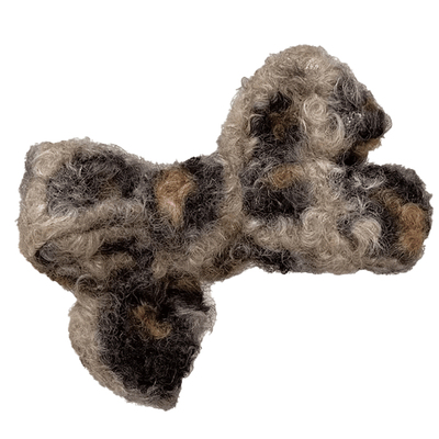 豹纹蝴蝶结丸子头抓夹毛绒发卡