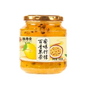 恒寿堂蜂蜜柠檬百香果罐装冲饮料品泡水喝维c酸甜果茶果汁酱500g
