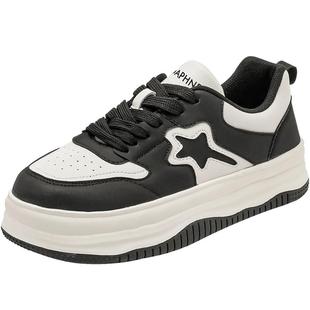 达芙妮小白鞋女2025新款春夏熊猫鞋黑白休闲女鞋子高级感厚底板鞋