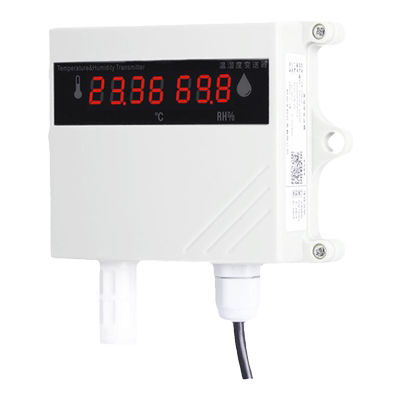 联测壁挂式温湿度变送器4-20mA/RS485仓库库房大棚温湿度计带显示