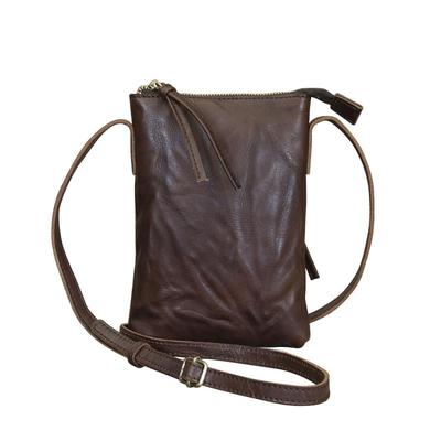 手机包植鞣牛皮斜挎包手抓纹复古