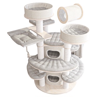 蜜罐猫爬架猫窝猫树一体超大型实木多层温暖猫城堡多猫家庭230520