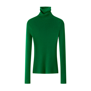 盈妹深邃原野丨无缝高领内搭绿色毛衣羊毛打底衫女秋冬高级感上衣