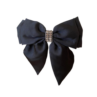 玫瑰的故事刘亦菲黄亦玫同款高级感缎面水钻蝴蝶结弹簧夹发夹发卡