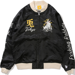 现货 潮玩艺 VANQUISH FR2 TOKYO SOUVENIR兔子刺绣棒球夹克