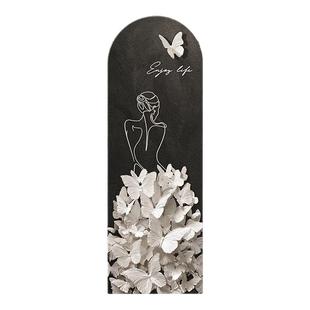 高级感可推拉全身镜隐藏式穿衣镜隐形装饰画人物暗藏式玄关镜子画