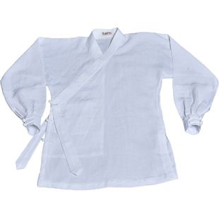 武当春夏季棉麻斜襟太极服女飘逸练功服道士服装男道袍武术表演服