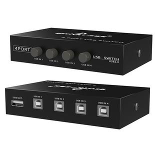 打印机共享器分线器一拖三一拖二usb转换器三台共用一拖四两台电脑共用数据线连接线一分二转接头4口切换器