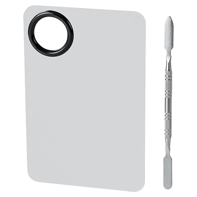 粉底液调色板化妆调色盘化妆师专用彩妆不锈钢戒指美妆调和粉底铲