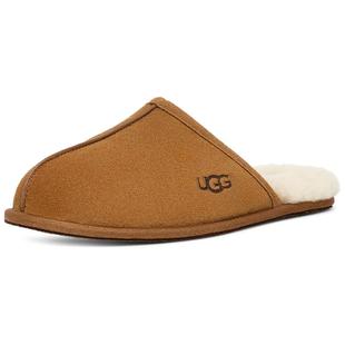 UGG秋季男士休闲舒适平底纯色家居外穿时尚包头拖毛毛拖鞋1101111
