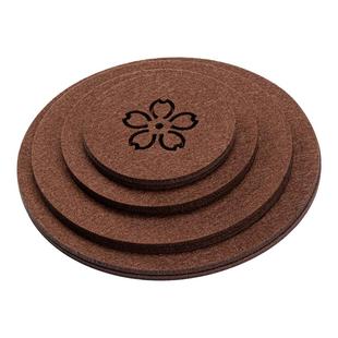 毛毡茶杯垫功夫茶具零配茶杯茶壶防烫垫桌面隔热垫圆形大小号垫片