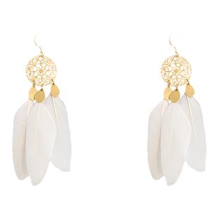 超仙羽毛长款耳环异域民族风个性设计感国潮耳钉耳坠小众创意耳饰