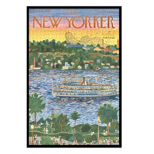 NEW YORKER纽约客拼图日落巡航1000片蓝卡哑光插画减压益智玩具