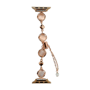 KASO适用苹果手表链条表带iWatch S9表带美感高级贝壳纹金属吊坠表链款Apple Watch 8夏日女小众