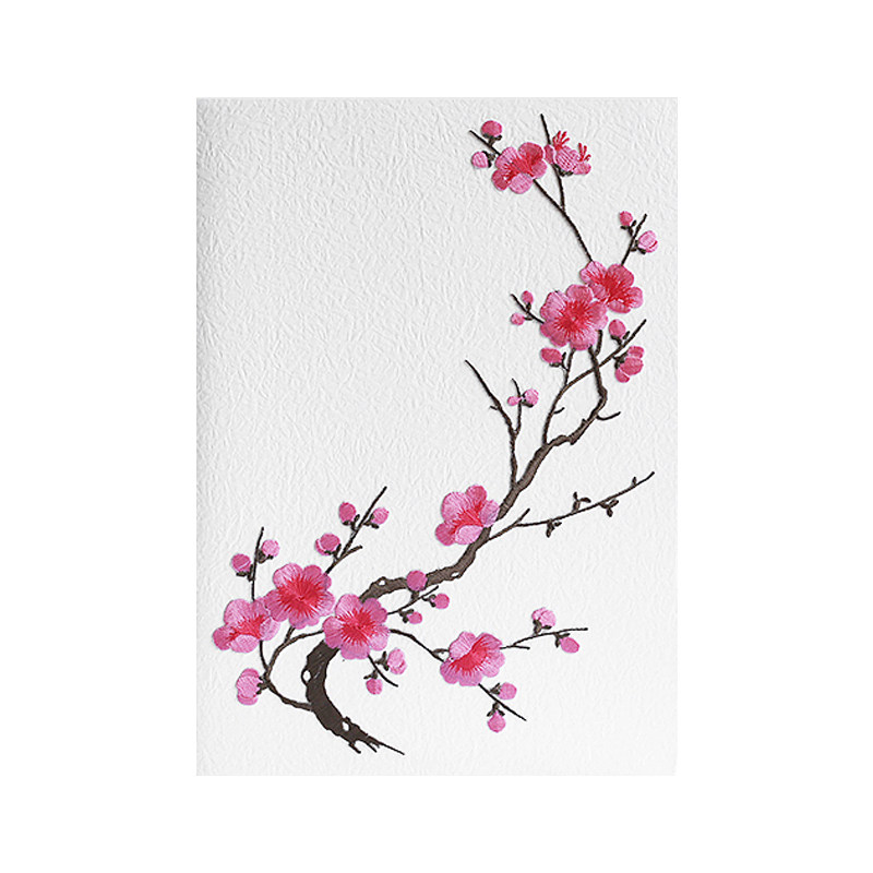 手工刺绣梅花贺卡送领导老师