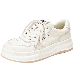 四起哥2026春秋厚底熊猫鞋女头层牛皮手工鞋真皮休闲板鞋小白鞋潮