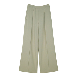 MRS Studios 进口三醋酸舒适立裁压中线半松紧腰休闲极地阔腿西裤