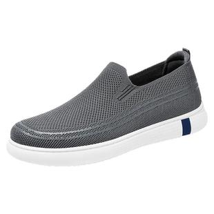 鞋子男休闲鞋新款夏季sneakers男鞋懒人一脚蹬老北京布鞋