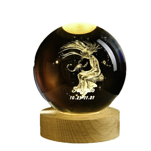 十二星座夜灯发光水晶球桌面摆件女生生日礼物男女朋友有意义走心