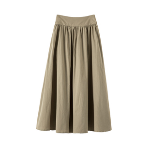晚白宽松气质经典时尚大气梨形伯克利裙子a字半身裙女2026新款春