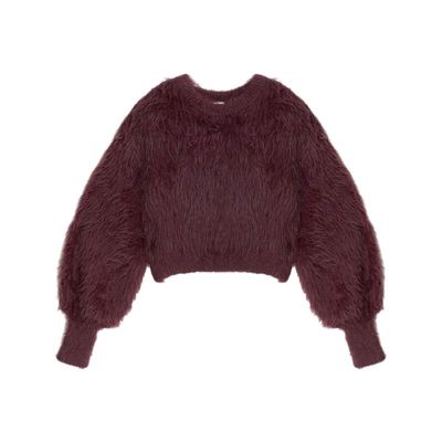 HARE毛针织衫女冬季新款时尚宽松绒毛气质短款毛衣130859