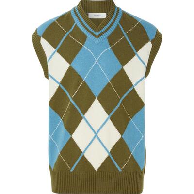 【季末折扣】Pringle of Scotland 男秋冬菱形花纹绵背心马甲