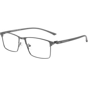 近视眼镜男超轻枪色镜框配近视闪光商务大脸弹簧腿防蓝光辐射变色